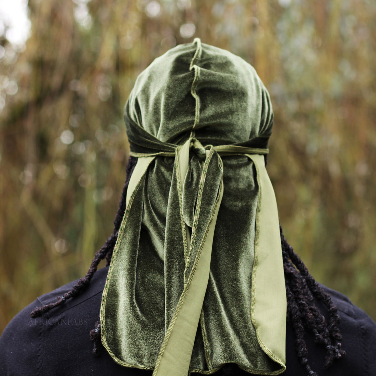 Velvet Durag / Du-rag / Do-rag / Bandana - Unisex - Moss green ...