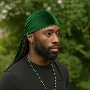 Velvet Durag / Du-rag / Do-rag / Bandana - Unisex - Green