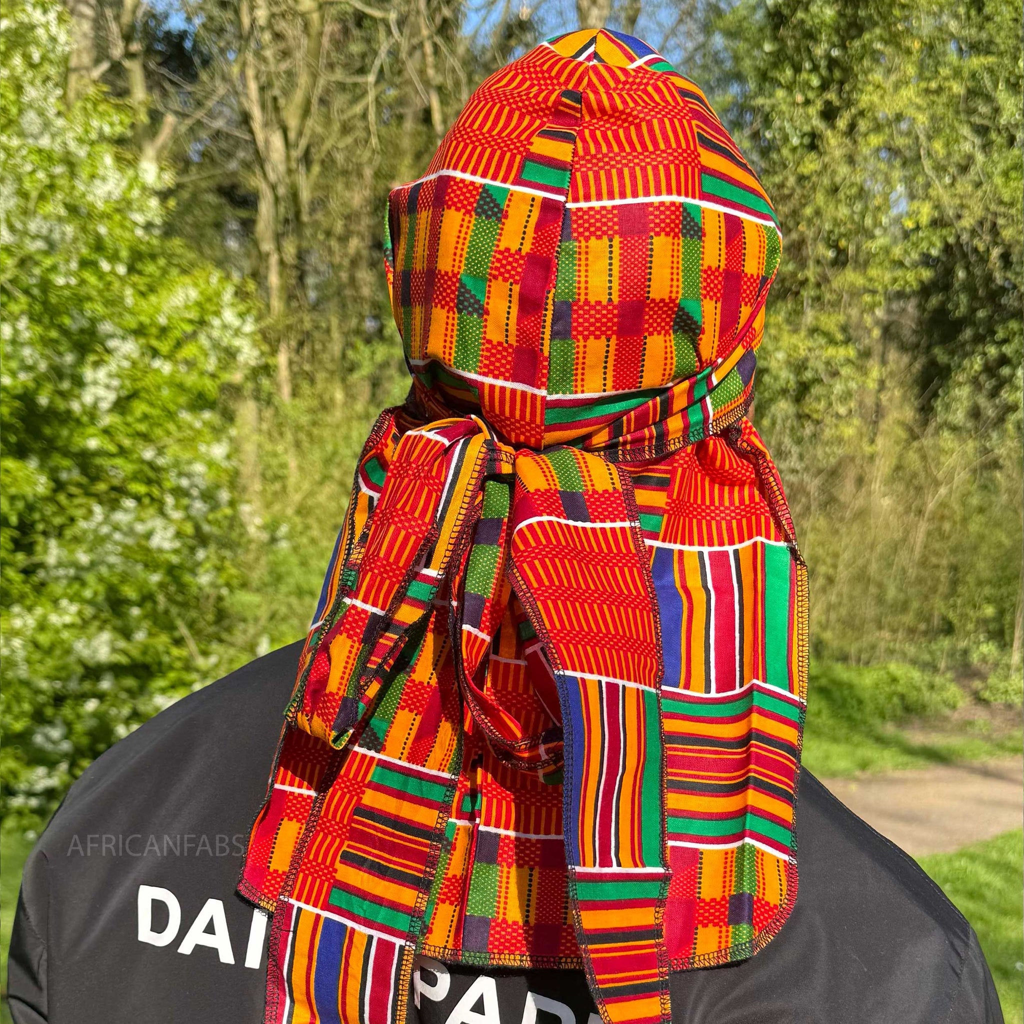 Durag / Du-rag / Do-rag / Bandana - Unisex - Yellow / green Kente