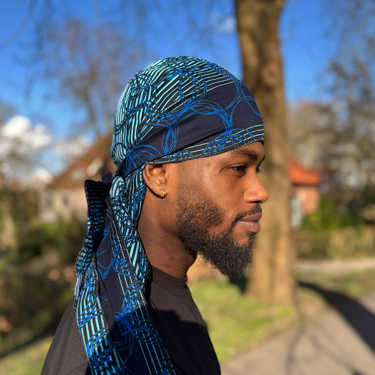 Durag / Du-rag / Do-rag / Bandana - Unisex - Blue rings – AfricanFabs