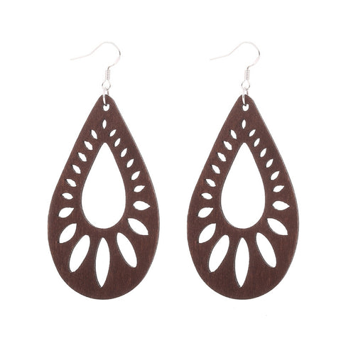 African Print Earrings | Brown oval Earrings