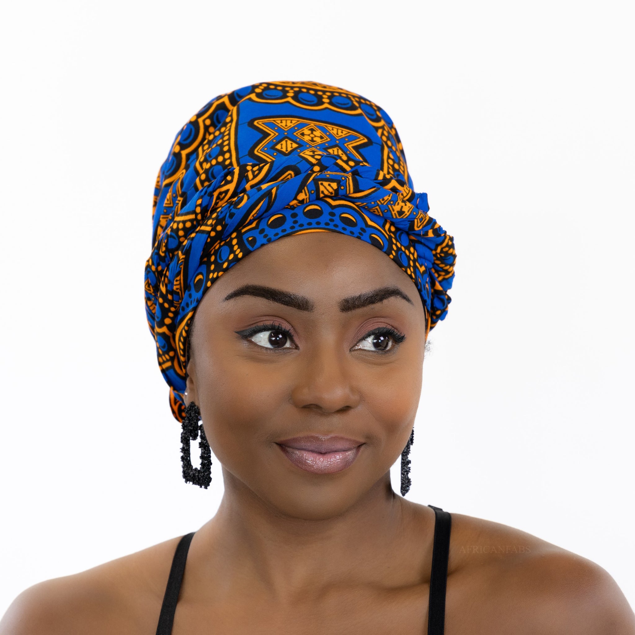 Easy headwrap - Satin lined hair bonnet - Ancient Blue