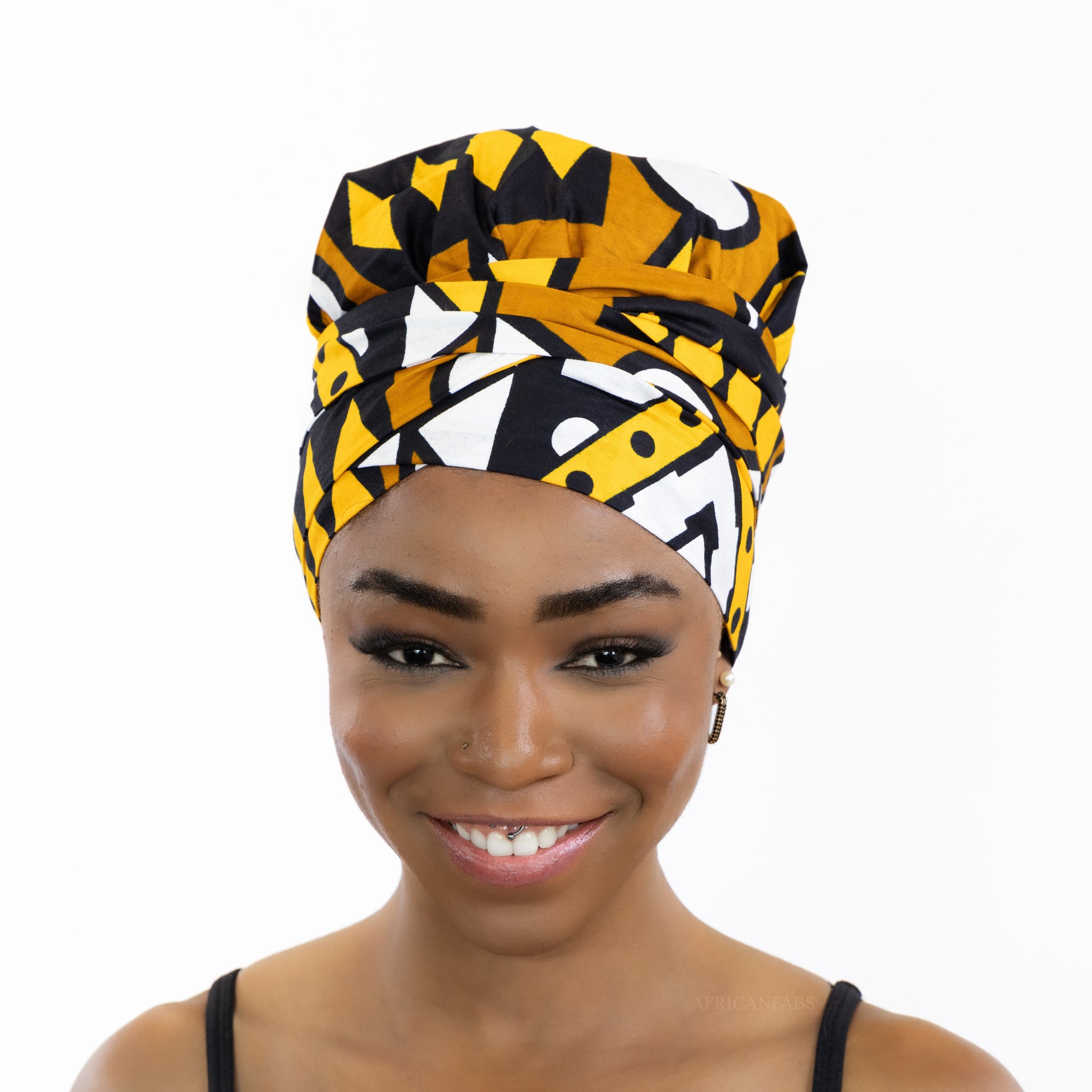 Easy headwrap - Satin lined hair bonnet - Mustard / yellow Samakaka