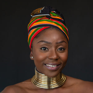 Easy headwrap - Satin lined hair bonnet - Pan Africa / black