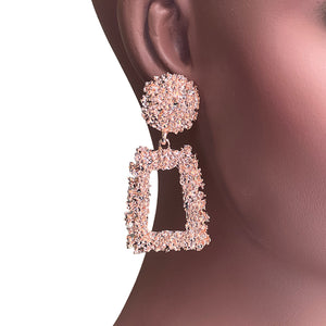 Rose gold Large Chunky Metal Geometric Drop Earrings