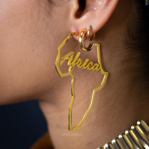 African continent Earrings – Gold