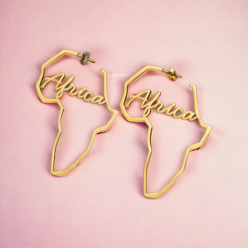 African continent Earrings – Gold