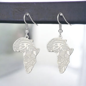 African continent eye Earrings – Silver