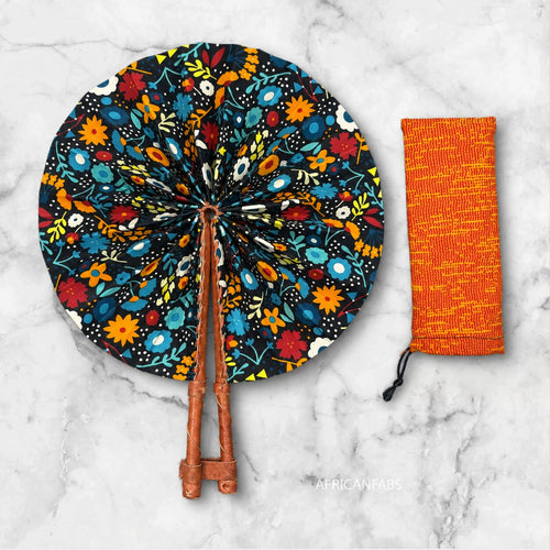 African Hand fan - Ankara print Hand fan - Multicolor Afia