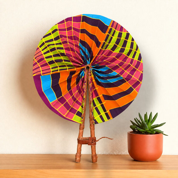 African Hand fan - Ankara print Hand fan - Multicolor Abeni