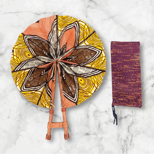 African Hand fan - Ankara print Hand fan - Multicolor Bolanle