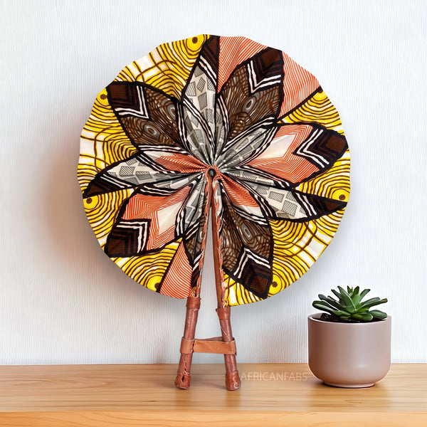 African Hand fan - Ankara print Hand fan - Multicolor Bolanle