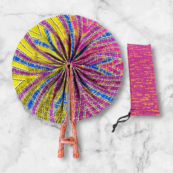 African Hand fan - Ankara print Hand fan - Saturday - Multi color