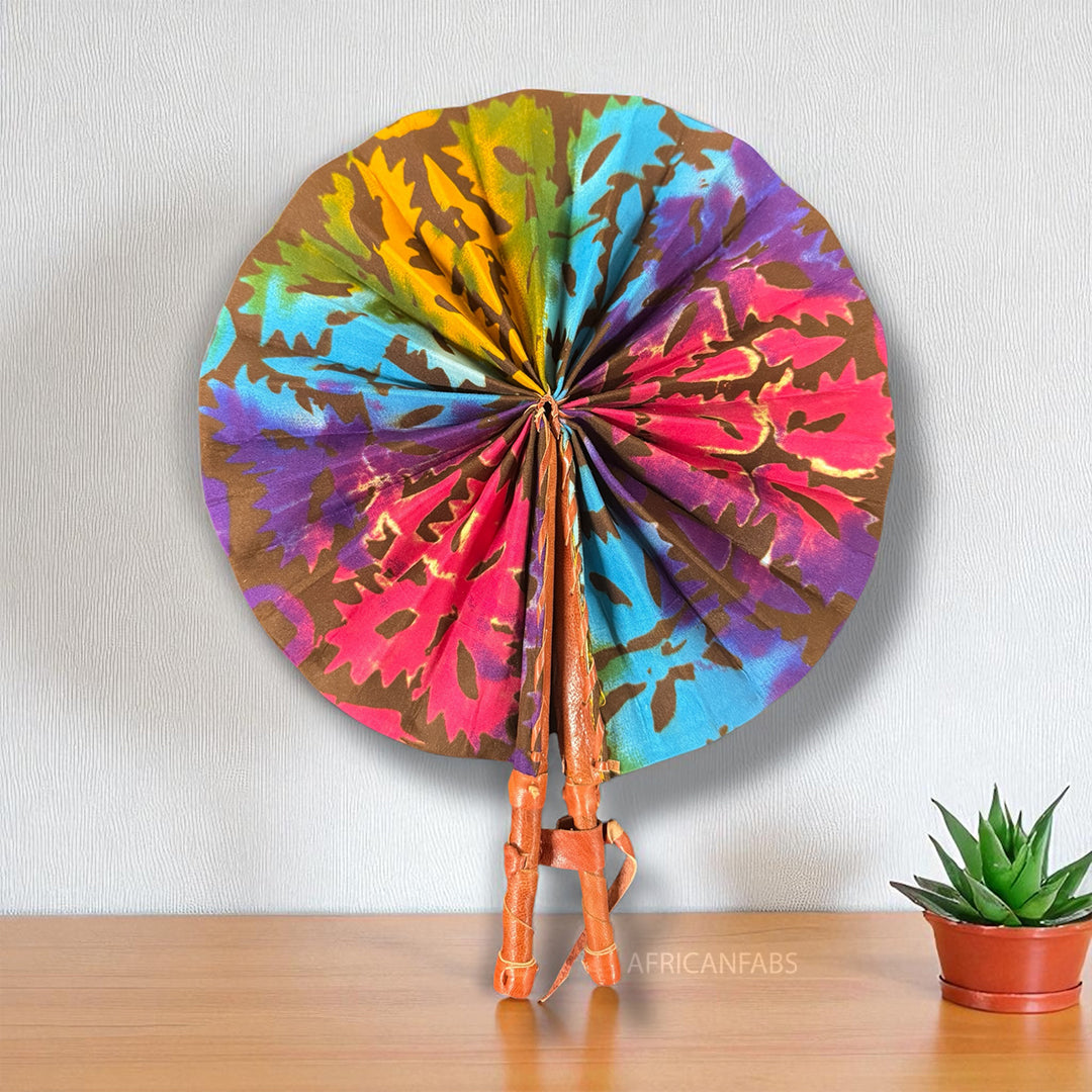 African Hand fan - Ankara print Hand fan - Bobo - Multi color
