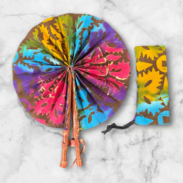 African Hand fan - Ankara print Hand fan - Bobo - Multi color