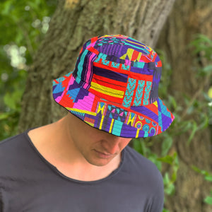 Bucket hat / Fisherman hat with African print - Multi color Kente - Kids & Adults sizes (Unisex)