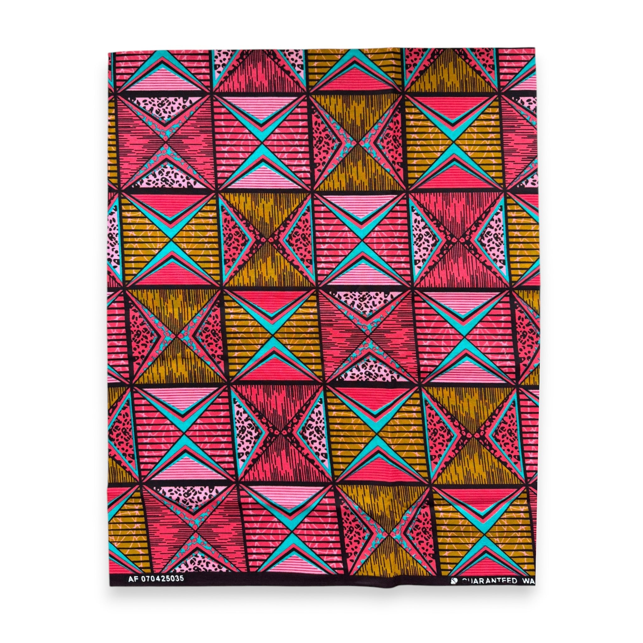 【AfricanSquare】オリーブナチュラルカッティングXL NO.28 Fat Quarter African Wax Print Fabric - Pink Olive FTQ 8721