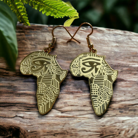 African continent eye Earrings – Gold