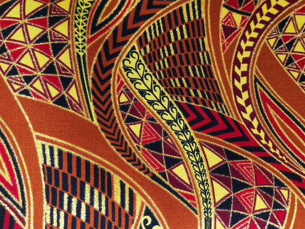 African print fabric - Exclusive Embellished Glitter effects 100% cotton - GL-4002 Brown Gold