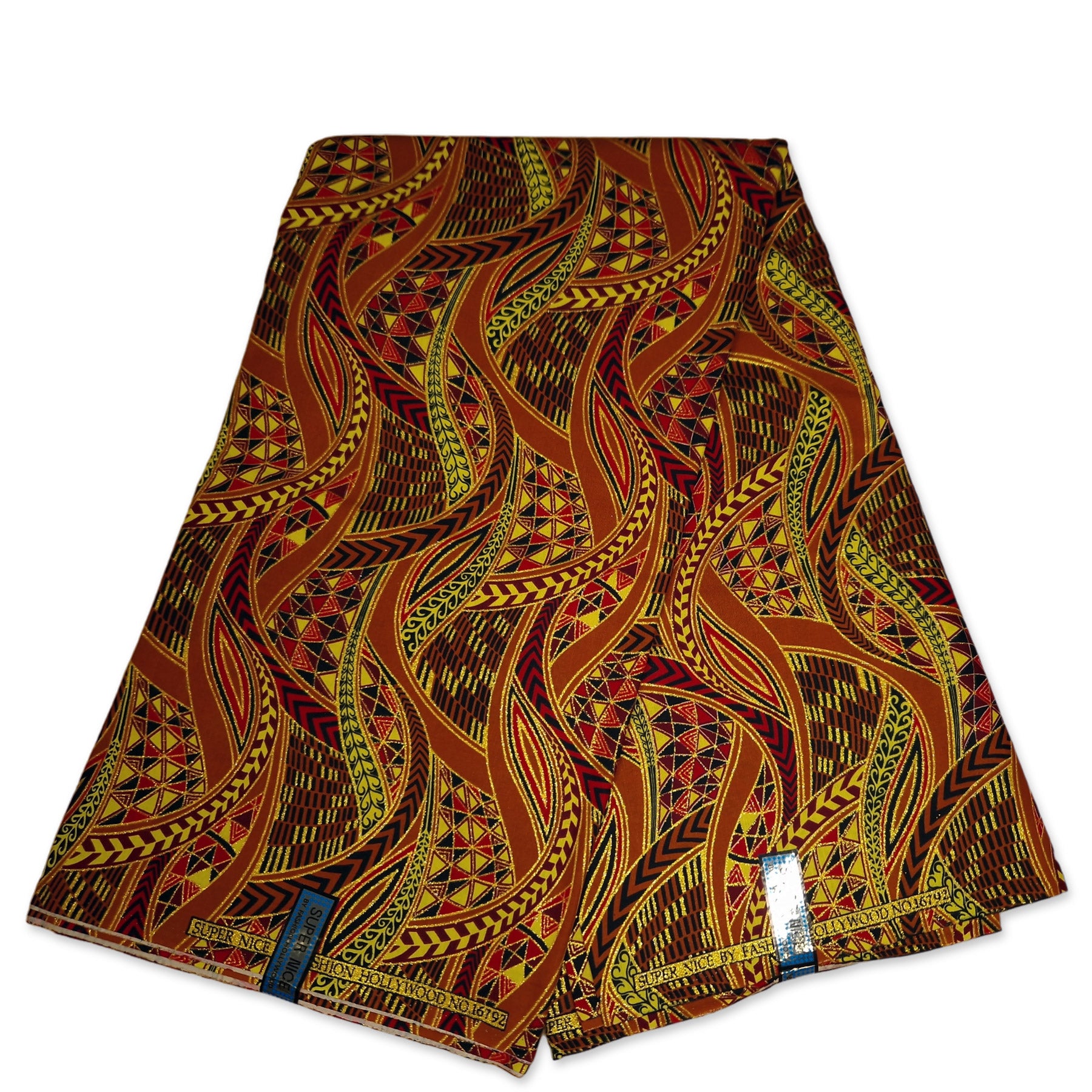African print fabric - Exclusive Embellished Glitter effects 100% cotton - GL-4002 Brown Gold