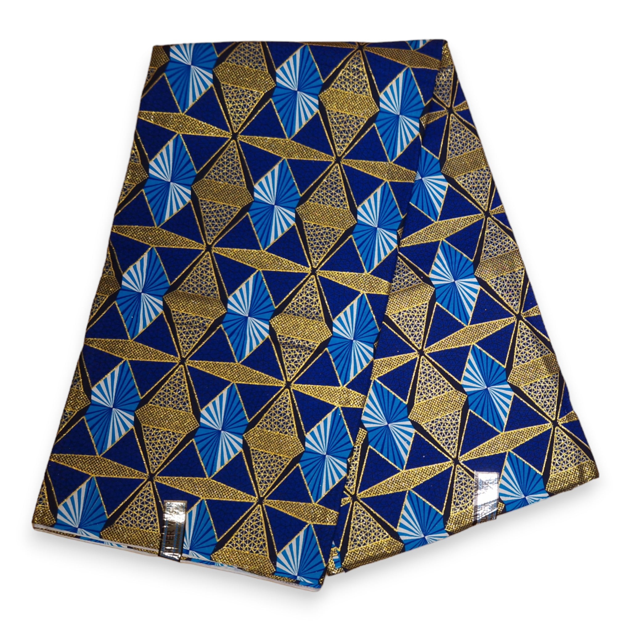 African print fabric - Exclusive Embellished Glitter effects 100% cotton - GL-4006 Blue Gold