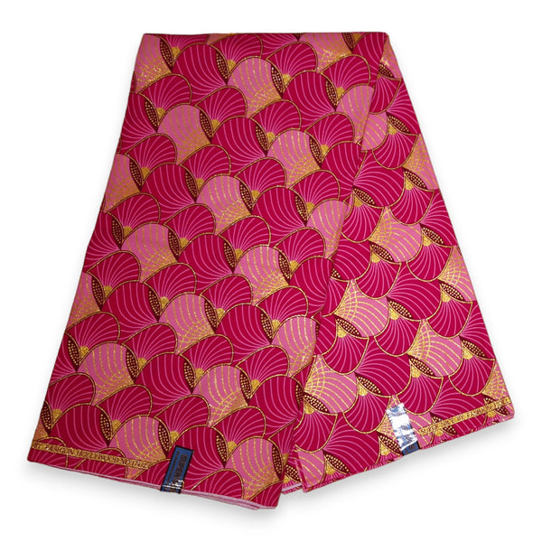 African print fabric - Exclusive Embellished Glitter effects 100% cotton - GL-4010 Pink Gold