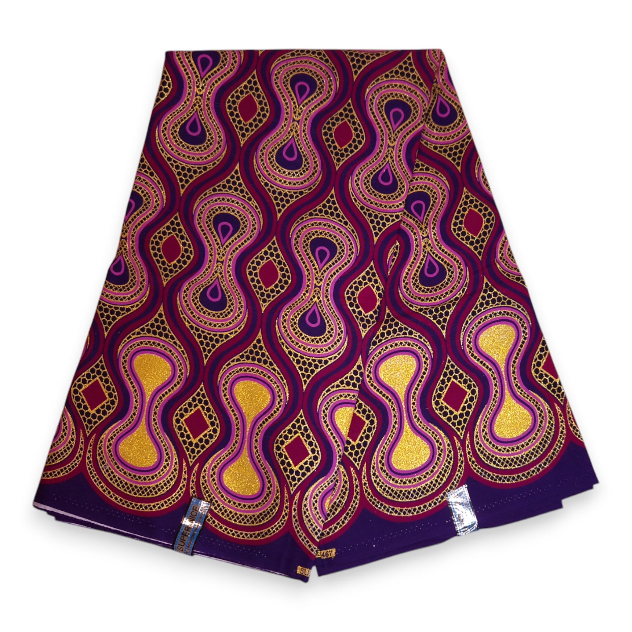 African print fabric - Exclusive Embellished Glitter effects 100% cotton - GL-4018 Pink Gold