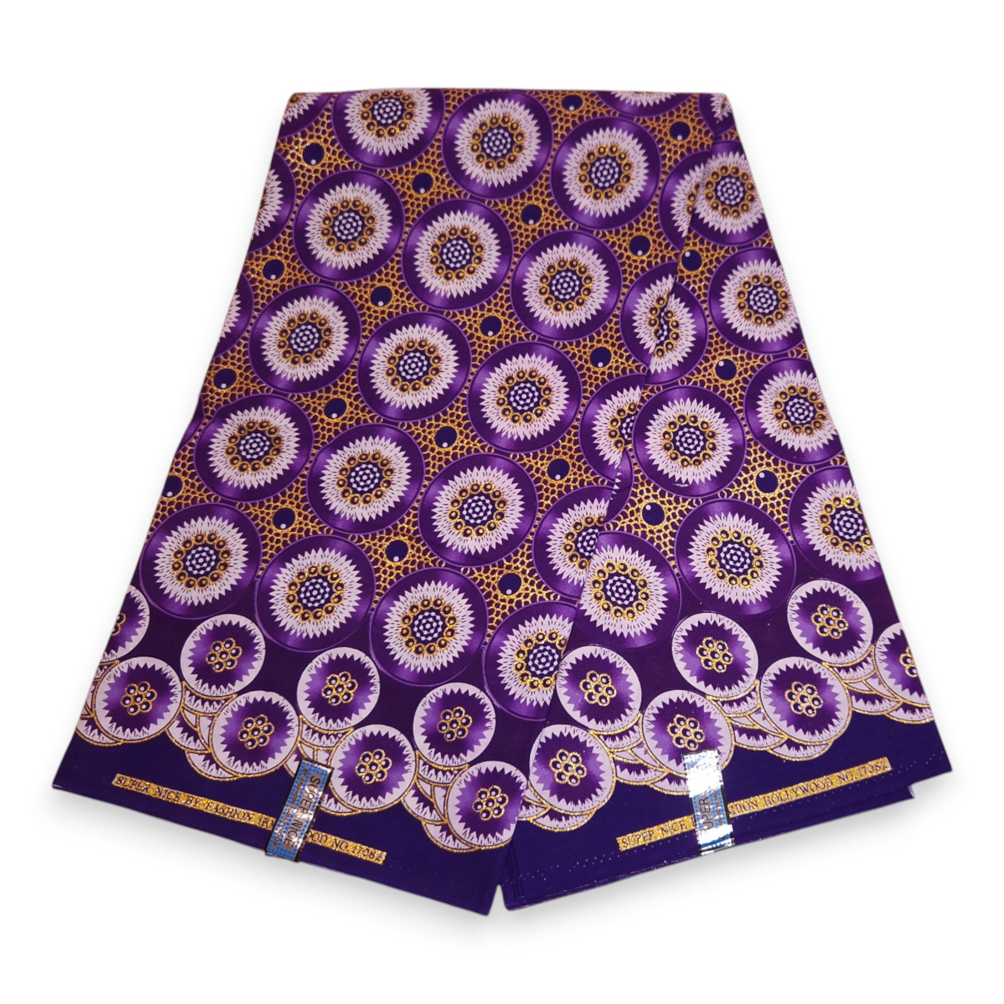 African print fabric - Exclusive Embellished Glitter effects 100% cotton - GL-4033 Purple Gold