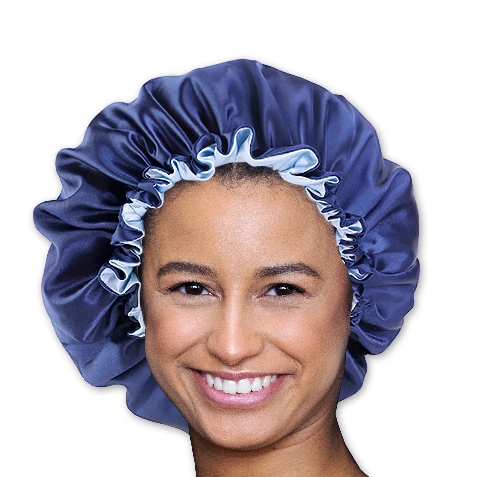 Heerf Satin Lined Slouch Beanie Sleeping Cap - Adjustable, Extra Large For All Hair Types, Blue