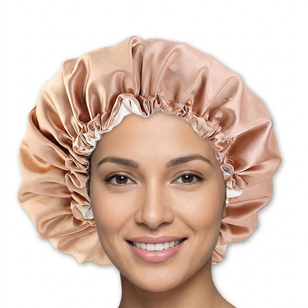 SATIN SET - Protect your hair & skin - Khaki Satin Hair Bonnet + 2 x Satin Pillowcase