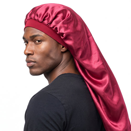 Satin bonnet for Dreadlocks / Braids / Rasta - Red Dreadsock / Satin night cap / Hair bonnet