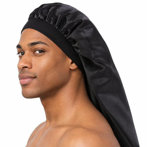 Satin bonnet for Dreadlocks / Braids / Rasta - Black Dreadsock / Satin night cap / Hair bonnet