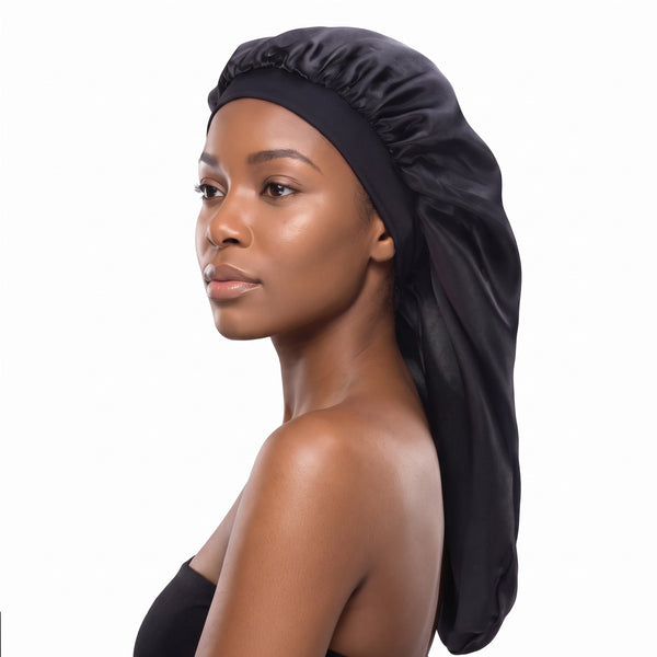 Satin bonnet for Dreadlocks / Braids / Rasta - Black Dreadsock / Satin night cap / Hair bonnet