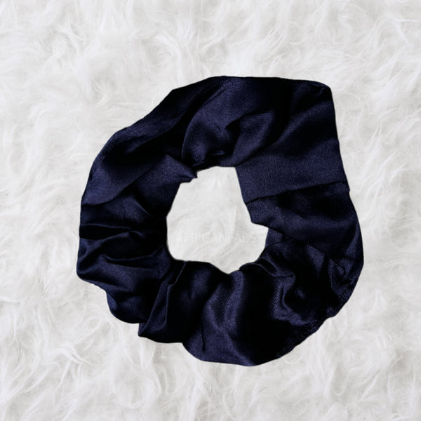 Blue Satin Hair bonnet + Satin Scrunchie ( Reversable Satin Night sleep cap )