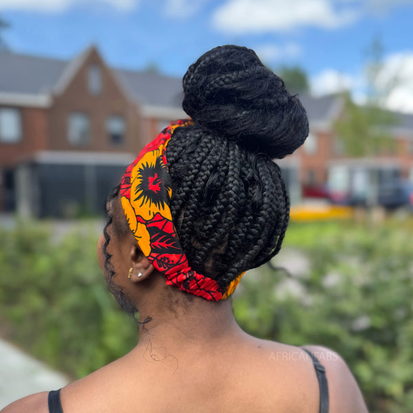 African print Headband - Adults - Hair Accessories - Red Flowers