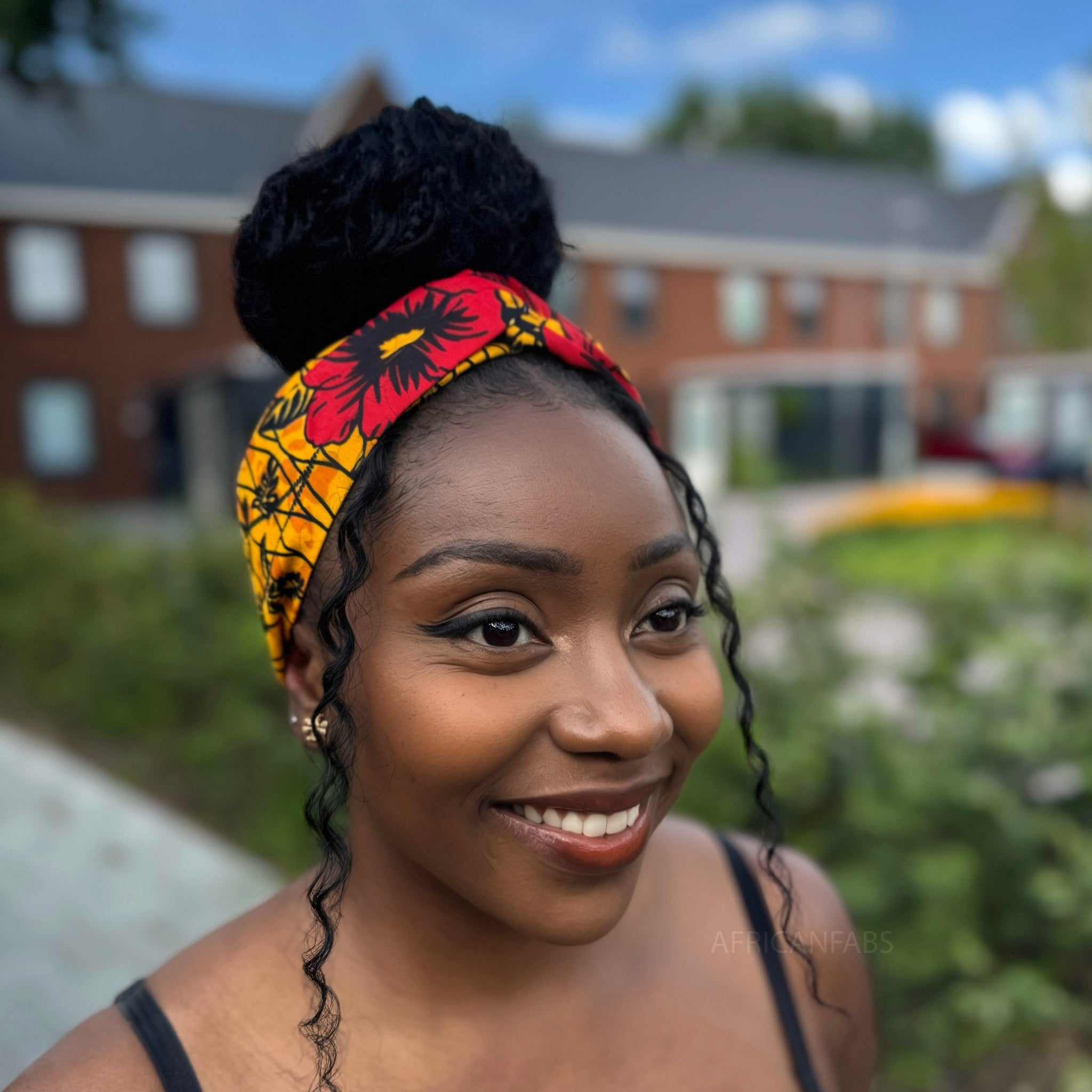 African print Headband - Adults - Hair Accessories - Yellow Flowers