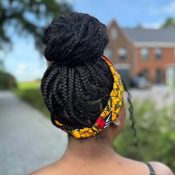 African print Headband - Adults - Hair Accessories - Yellow Flowers