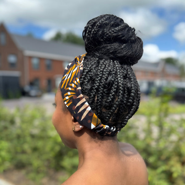 African print Headband - Adults - Hair Accessories - Mix Brown Feathers