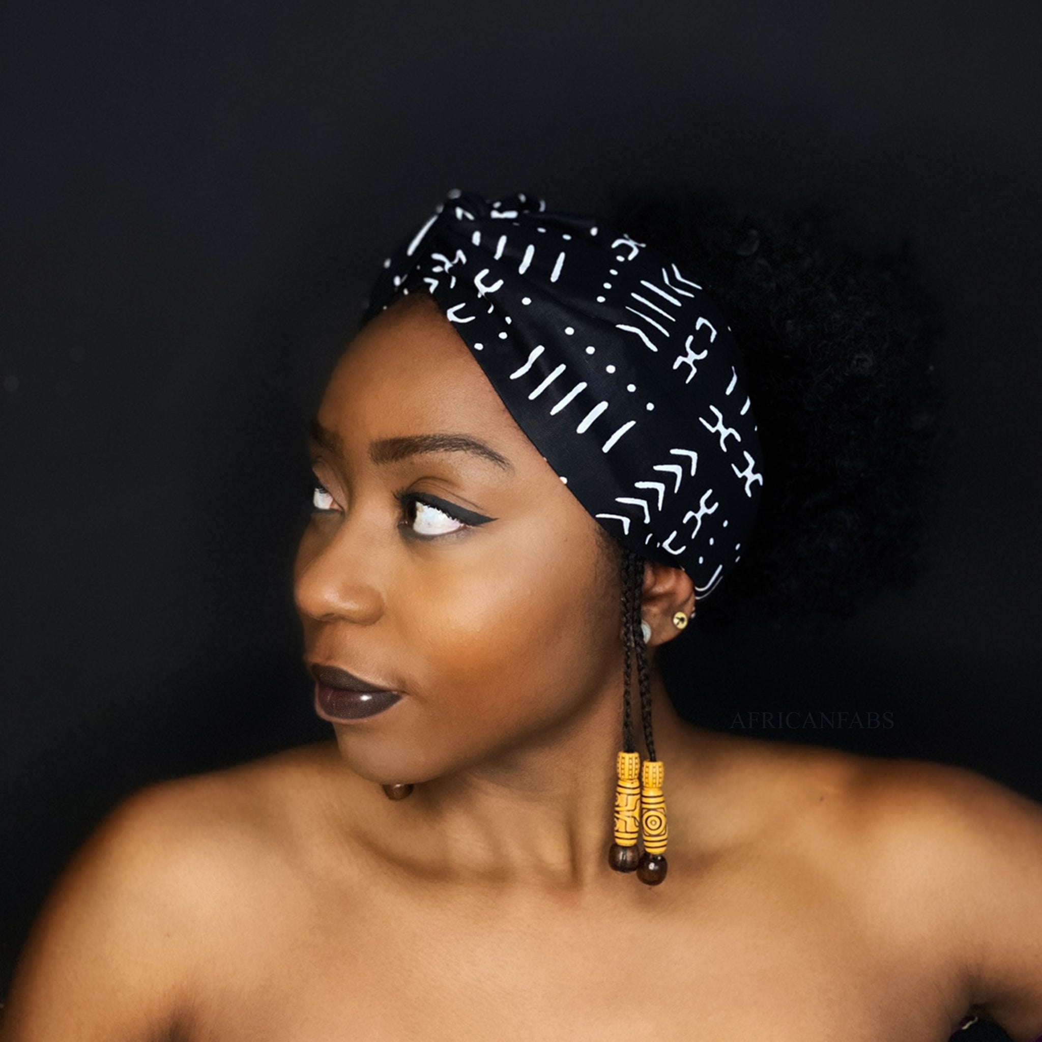 African print Headband - Adults - Hair Accessories - Black Mud
