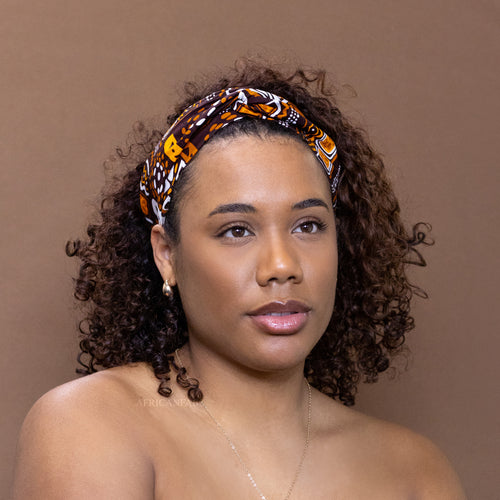 African print Headband - Adults - Hair Accessories - Brown Patterns Bogolan