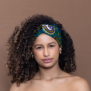African print Headband - Adults - Hair Accessories - Green Multicolor Paisley