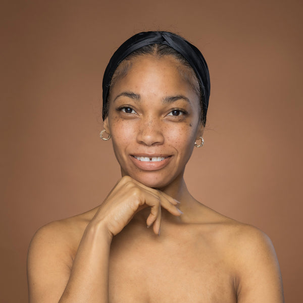 Black Satin Headband with Twist - Adult Hair Accessory