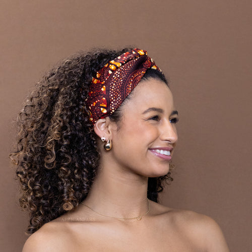 African print Headband - Adults - Hair Accessories - Brown / bronze branches
