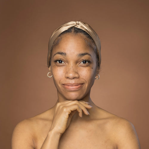 Khaki Satin Headband with Twist - Adult Hair Accessory