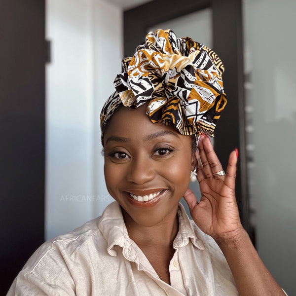 African headwrap - Sand Bogolan Mosaic