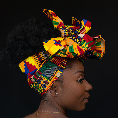 African Yellow / Red / Kente headwrap