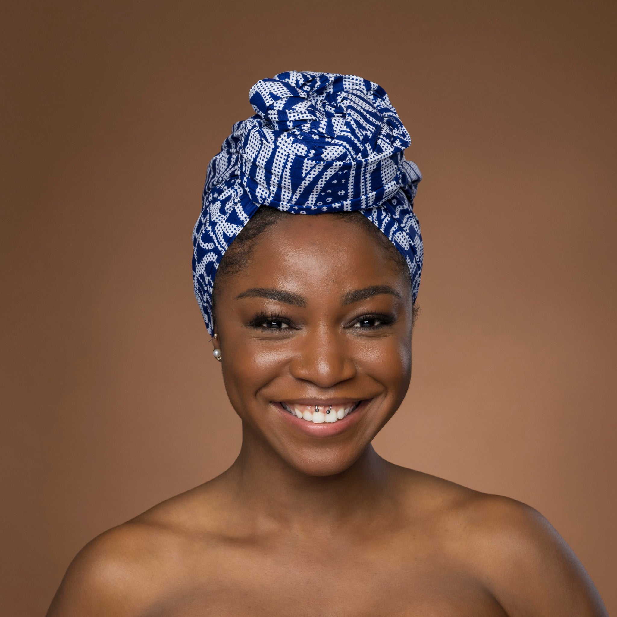 African headwrap - Blue Ndop Cameroon
