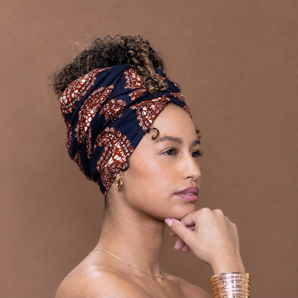 African Black paisley - headwrap