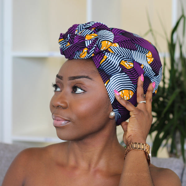 African headwrap - Purple trangle