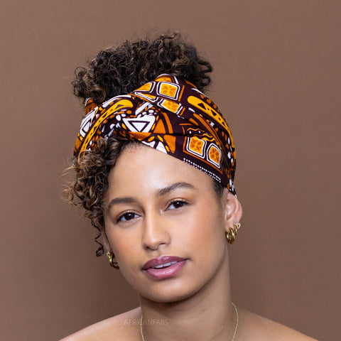 African Brown / Patterns Bogolan headwrap